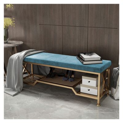 moisture Shoe Bench Entryway with Storage Shoe Stool Entrance 2 Tier Shoe Rack Storage Bench with Upholstered Seat Metal Frame for Living Room Bedroom Corridor Shoe Rack Bench