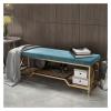 moisture Shoe Bench Entryway with Storage Shoe Stool Entrance 2 Tier Shoe Rack Storage Bench with Upholstered Seat Metal Frame for Living Room Bedroom Corridor Shoe Rack Bench view 1