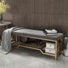 moisture Shoe Bench Entryway with Storage Shoe Stool Entrance 2 Tier Shoe Rack Storage Bench with Upholstered Seat Metal Frame for Living Room Bedroom Corridor Shoe Rack Bench view 2