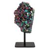 KALIFANO Large Angel Aura Quartz Geode on Stand - Titanium Bonded High Energy Crystal Amethyst - Natural Reiki Rainbow Cuarzo Rock with Healing and Calming Effects (Family Owned and Operated) view 1