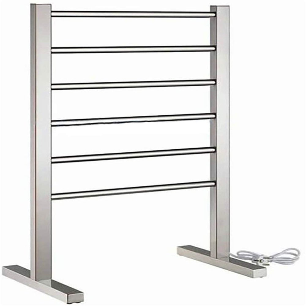 MSUDGH Bathroom Wall Heater Freestanding Towel Warmer for Bathroom, Floor Mounted Electric Towel Heater Rail with 6 Bars Plug in 42.8 x 23.6 x 11.8 inch