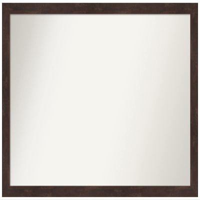 Amanti Art Brown Bathroom Mirror for Over Sink, 27x39 Fresco Dark Walnut Rectangle Vanity Mirror, Large Country Rustic Wood Frame, Hangs Horizonally and Vertically, Bathroom Wall Decor, Non-Beveled