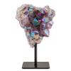 KALIFANO Large Angel Aura Amethyst Geode on Stand - Titanium Bonded High Energy Crystal Amethyst - Natural Reiki Amatista Rock with Healing and Calming Effects (Family Owned and Operated)