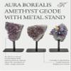 KALIFANO Large Angel Aura Amethyst Geode on Stand - Titanium Bonded High Energy Crystal Amethyst - Natural Reiki Amatista Rock with Healing and Calming Effects (Family Owned and Operated) view 4