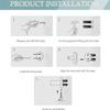 Bathroom Hardware Sets Towel Rack Ring Paper Holder Toilet Brush Holder Towel Holder Hook Glass Soap Dish Plate,robe hook view 3