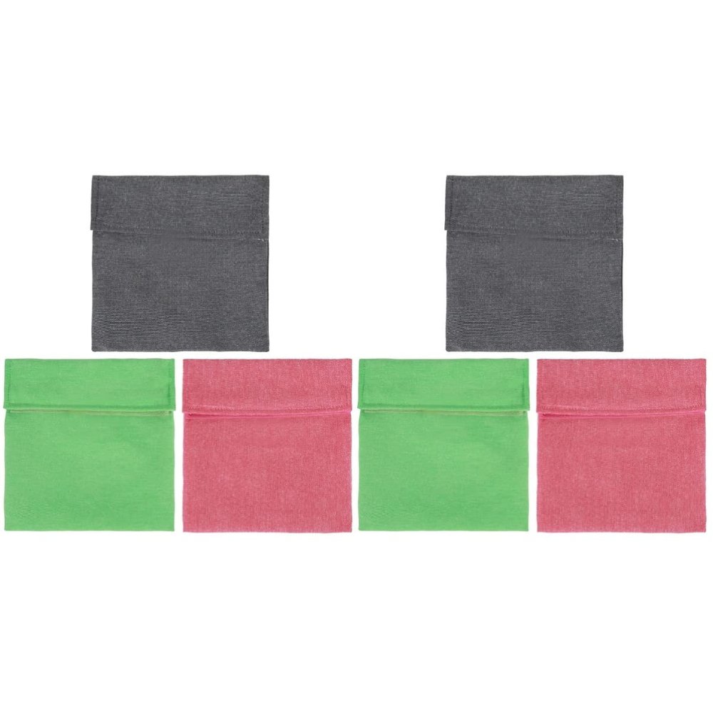 Zerodeko 2sets Reusable Snack Bags Washable Food Storage Bags Grey Green Tpu for Snacks Desserts Travel Use