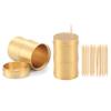 UPTALY 2 pcs 100% Brass Toothpick Holders (Bamboo Shape), Thicken Tooth Picks Container (Gold Color), Countertop Toothpick Storage Box, Copper Toothpick Dispensers view 1