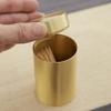 UPTALY 2 pcs 100% Brass Toothpick Holders (Cylindrical Shape), Thicken Tooth Picks Container (Gold Color), Countertop Toothpick Storage Box, Copper Toothpick Dispensers view 2