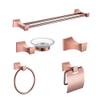 Bathroom Hardawre Accessories Towle Hanging Rail Bar Ring Antique Rose Gold Paper Holder Toilet Brush Robe Soap Dish Cup Hanger,5 pcs Set B view 1