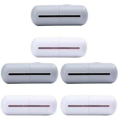 Zerodeko 6pcs Wall-Mounted Trash Bag Dispenser Capsule Shape Garbage Bag Storage Box for Bathroom Kitchen Easy Installation Capacity White Grey