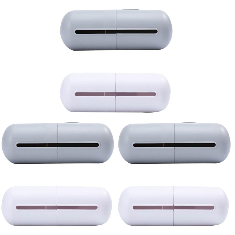 Zerodeko 6pcs Wall-Mounted Trash Bag Dispenser Capsule Shape Garbage Bag Storage Box for Bathroom Kitchen Easy Installation Capacity White Grey