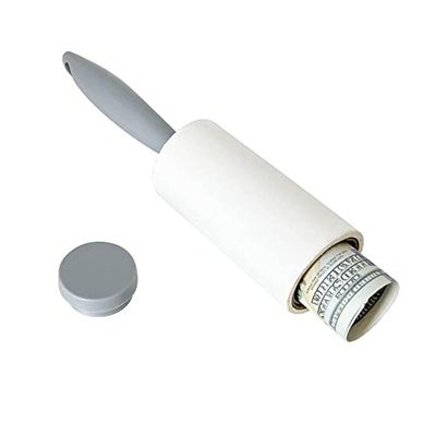MyGiftHub Keep Your Secret Lint Roller- Travel Safe for Cash Valuables, Portable Mini Hidden Safe with Key & Valus for Home Office Key Hider(White