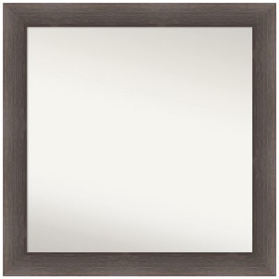 Amanti Art Brown Bathroom Mirror for Over Sink, 31x31 Hardwood Chocolate Square Vanity Mirror, Large Country Rustic Wood Frame, Hangs Horizonally and Vertically, Bathroom Wall Decor, Non-Beveled Edge