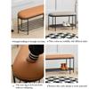 moisture Shoe Bench Entryway with Storage Shoe Stool with Leather Pedestal Entry Bench Metal Shoe Rack Bench 2 Tier Storage Shelf for Living Room Bedroom Hallway Shoe Rack Bench view 4