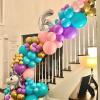 88Pack Pink Purple Blue Balloons 12in Pink Teal Purple Confetti Latex Balloons for Unicron Themed Girls Party Birthday Decorations view 4