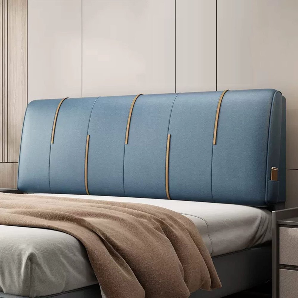Bed Rest Reading Pillow Large Headboard Backrest Wedge Pillow Positioning Support Daybed Pillow Lumbar Pad Upholstered with Removable Headboard Cover,C,No headboard King 70.8"