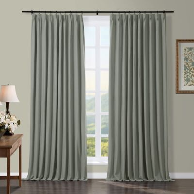 TWOPAGES Blackout Curtain Drapery Heacyweight Pinch Pleated Window Curtain Drape Panel Thermal Insulated Curtain Drapery for Living Room Bedroom, 100W x 96L Inch, 1 Panel, Gray