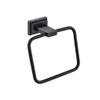 Black Bathroom Towel Rack Towel Hanger Wall Mount Bathroom Accessories Toilet Paper Holder Brush Holder Soap Plate Glass Cup Set,towel ring view 1