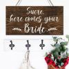Rustic Wedding Sign Sure Here Comes Your Bride Signs for Ring Bearer Wood Wedding Sign Rustic Wedding Decoration Plaque Art Flower Girl Sign Wedding Ceremony Sign 5x10in view 3