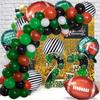 118Pcs Football Balloons Arch Garland Kit, Large Football Mylar Foil Balloons, Black Green Brown Latex Balloon for Footballs Theme Party Decoration view 3