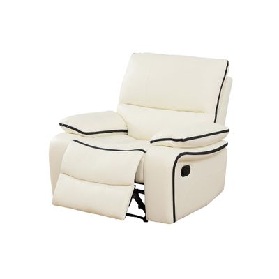 A Ainehome Furniture Living Room Reclining Sofa Sets Vegan Leather Luxury Recliner Sofa Office Recliner Couch and loveseat and Chair for Living Room(B-Creamy White,Chair)