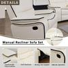 A Ainehome Furniture Living Room Reclining Sofa Sets Vegan Leather Luxury Recliner Sofa Office Recliner Couch and loveseat and Chair for Living Room(B-Creamy White,Chair) view 3