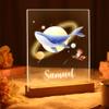 VEELU LED Baby Night Light with Personalized Whale Design Christening Gift for Boy and Girl Birth Gift for Girl view 1