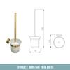 Gold Brushed Bathroom Accessories Hardware Set Towel Bar Rail Paper Holder Robe Hook Soap Dish Towel Hanger Shelf Toilet Brush,toilet brush holder view 2