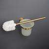 Gold Brushed Bathroom Accessories Hardware Set Towel Bar Rail Paper Holder Robe Hook Soap Dish Towel Hanger Shelf Toilet Brush,toilet brush holder view 3