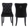 BAXMUY Dinning Chair, Comfortable Velvet Upholstered Dining Room Chair, 20" Seat Height, Solid Wood Leg Nailhead Trim, Modern Kitchen Dining Chairs Set of 2, Black view 1