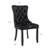 BAXMUY Dinning Chair, Comfortable Velvet Upholstered Dining Room Chair, 20" Seat Height, Solid Wood Leg Nailhead Trim, Modern Kitchen Dining Chairs Set of 2, Black view 3