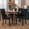 BAXMUY Dinning Chair, Comfortable Velvet Upholstered Dining Room Chair, 20" Seat Height, Solid Wood Leg Nailhead Trim, Modern Kitchen Dining Chairs Set of 2, Black view 4