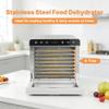 Hakka Food Dehydrator, 8 trays Food Dehydrator Machine for Jerky/Vegetables/Fruits/Meat/Dog Treats/Herbs, Stainless Steel, 700W view 4
