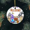2022 Halloween Ornaments 3 Inch Gnome Pumpkin Ceramic Ornament Pet Cat Welcome Tombstone Fence Banner Night Before Christmas Tree Hanging Ornament Two Sides Printed Gothic Halloween Keepsake Gift view 3
