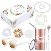 Yilloog 20 Pcs Flower Girl Proposal Gifts Box Set Water Bottle Tumbler Round Glasses Necklace Pearl Bracelet Will You Be My Flower Girl for Wedding(White) view 1