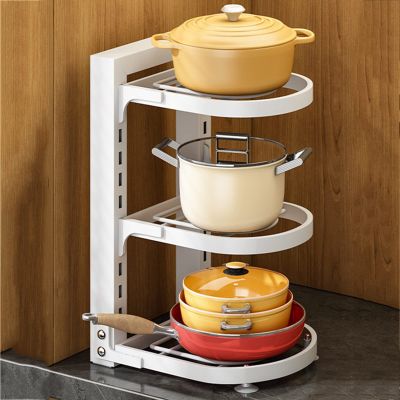 LFFH Metal Vertical Pot Racks, Vertical Plate Storage Racks for Kitchen Cabinets Over Counter Or Under Sink LYWY (Color : White, Size : 28x23x43cm)