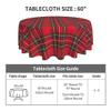 BETGINY Christmas Tablecloth 60 Inch Round Red Green Buffalo Plaid Tablecloth Dust-Proof Wrinkle Resistant Rustic Christmas Checkered Table Cloth for Holiday Party Dining view 2