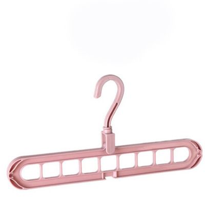 1pcs Magic Multi-Port Support Hangers for Clothes Drying Rack Multifunction Plastic Clothes Rack Drying Hanger Storage Hangers (Pink)