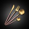 40 Piece Pink Gold Silverware Set for 10,Durable 18/10 Stainless Steel Flatware Sets,Eating Home Kitchen Wedding Restaurant Set for Cutlery Include Knife Fork Spoon Teaspoon Delicate Tableware view 1