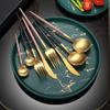 40 Piece Pink Gold Silverware Set for 10,Durable 18/10 Stainless Steel Flatware Sets,Eating Home Kitchen Wedding Restaurant Set for Cutlery Include Knife Fork Spoon Teaspoon Delicate Tableware view 2