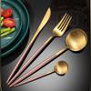 40 Piece Pink Gold Silverware Set for 10,Durable 18/10 Stainless Steel Flatware Sets,Eating Home Kitchen Wedding Restaurant Set for Cutlery Include Knife Fork Spoon Teaspoon Delicate Tableware view 3