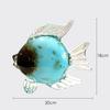 DECRZPB Handmade Glass Blue Fish Tropical Fish Figurine Blown Glass Glaze Crystal Gift for Christmas Birthday Home Decor Table Ornament view 2