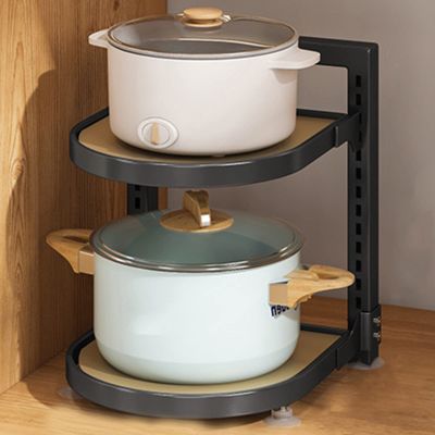 LFFH Under Sink Storage Rack, Under Cabinet Storage Rack Multifunctional Kitchen Bathroom Sink Storage Pot Rack LYWY (Color : Black, Size : 25.5x29.5x33cm)