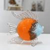 DECRZPB Handmade Glass Orange Fish Tropical Fish Figurine Blown Glass Glaze Crystal Gift for Christmas Birthday Home Decor Table Ornament view 1