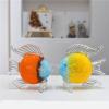 DECRZPB Handmade Glass Orange Fish Tropical Fish Figurine Blown Glass Glaze Crystal Gift for Christmas Birthday Home Decor Table Ornament view 2