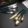 56 Piece Gold Silverware Set Service for 14 18/10 Stainless Steel Flatware Set With Ceramic Handle, Delicate Cutlery Set for Home Kitchen Wedding Restaurant Include Knife Spoon Dessert Spoon Fork view 3