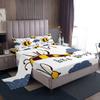 Erosebridal Honey Bee Sheet Set Twin, Bee Happy Bee Bed Sheets Bedroom Living Room Dorm Decor 3 Pcs, Soft Fitted Sheet Cartoon Bee Flat Sheet + 1 Fitted Sheet + 1 Pillow Case with Deep Pocket view 1
