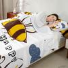 Erosebridal Honey Bee Sheet Set Twin, Bee Happy Bee Bed Sheets Bedroom Living Room Dorm Decor 3 Pcs, Soft Fitted Sheet Cartoon Bee Flat Sheet + 1 Fitted Sheet + 1 Pillow Case with Deep Pocket view 4