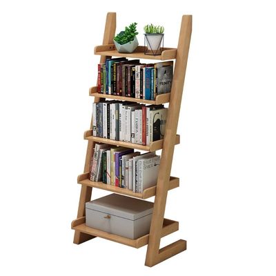 FUFU Bookcase, Wooden Bookshelf, Floor-standing Bookcase Multi-layer Storage Rack Shelf Suitable For Living Room Office (Color : Wood color)