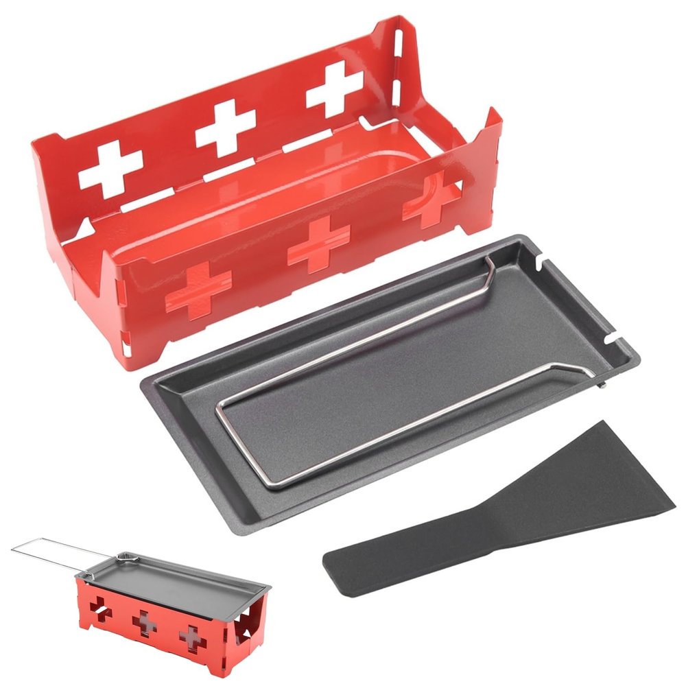 Cheese Raclette Set, Portable Raclette Grill Mini Cheese Melter Tabletop Cheese Grill Raclette Machine for Cheese Meat Fish Vegetables